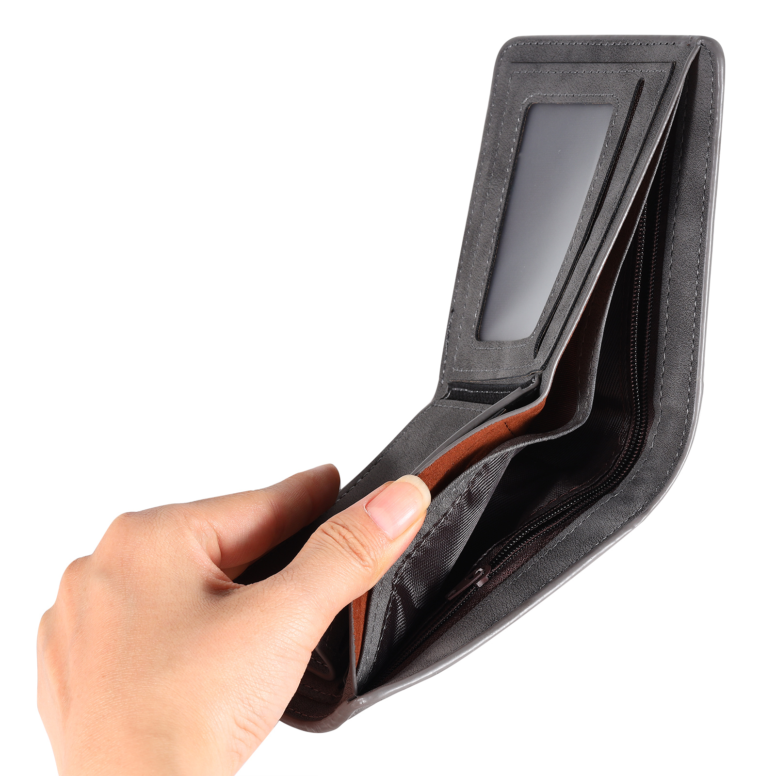 Personalized Men Leather Wallet Custom with Photo & Name & Letter Folding Wallet Gift for Him