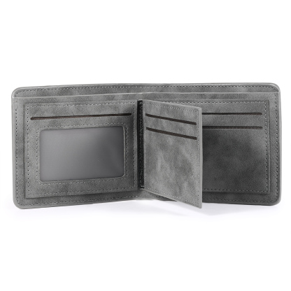 Personalized Men Leather Wallet Custom with Photo & Name & Letter Folding Wallet Gift for Him