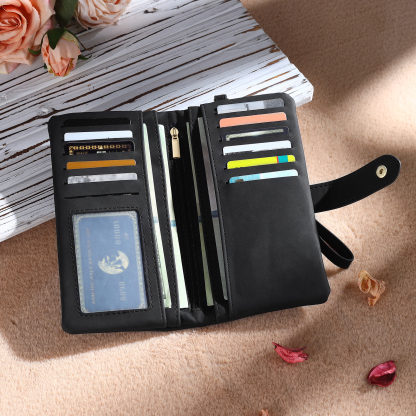 Personalized Women Wallet Custom Birth Flower Name Valentines Day Gift