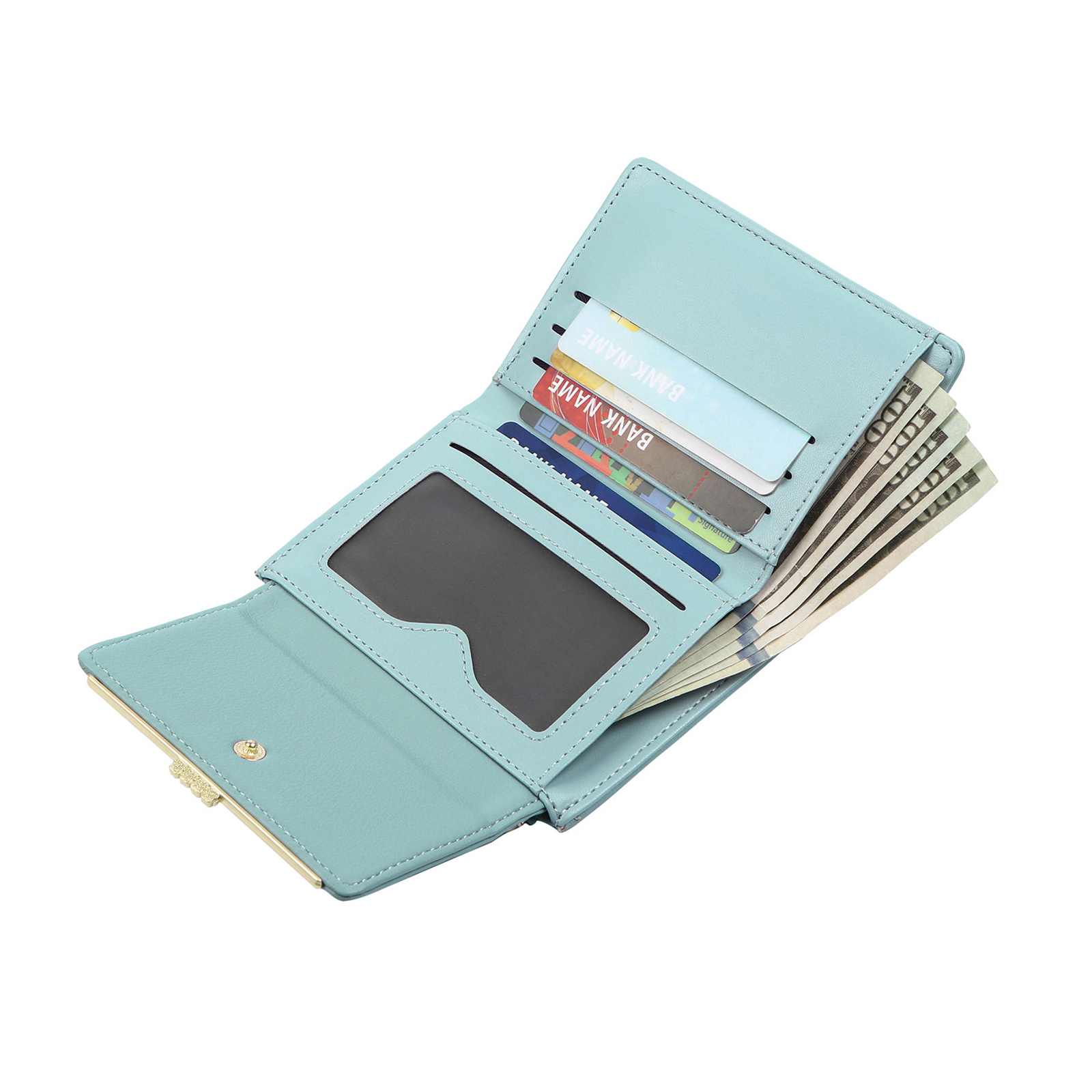 Personalized Women Wallet Custom Text Names Date Heart Hand Valentines Day Gift