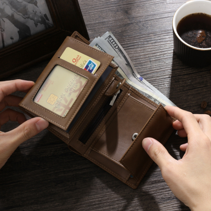 Personalized Men Wallet Custom Photo & Name Trifold Valentine’s Day Gift