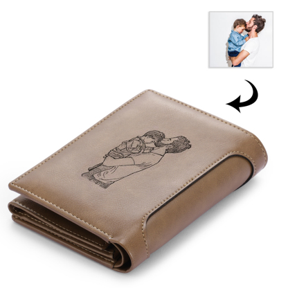 Personalized Men Wallet Custom Photo & Name Trifold Valentine’s Day Gift