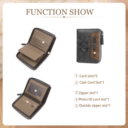 Personalized Leather Men's Wallet with Photo and Name Engraving – Gift for Him | Lorajewel