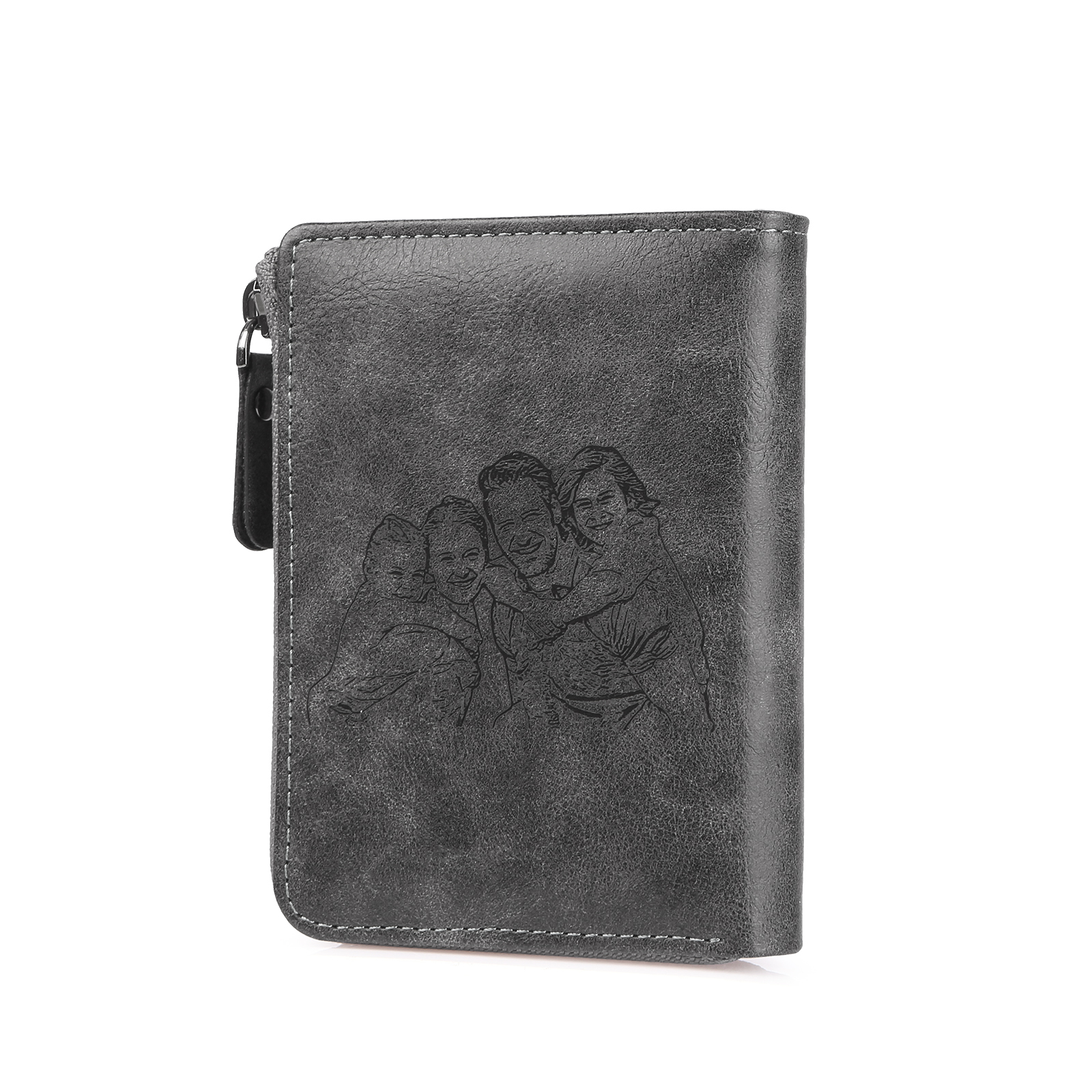 Personalized Leather Men's Wallet with Photo and Name Engraving – Gift for Him | Lorajewel