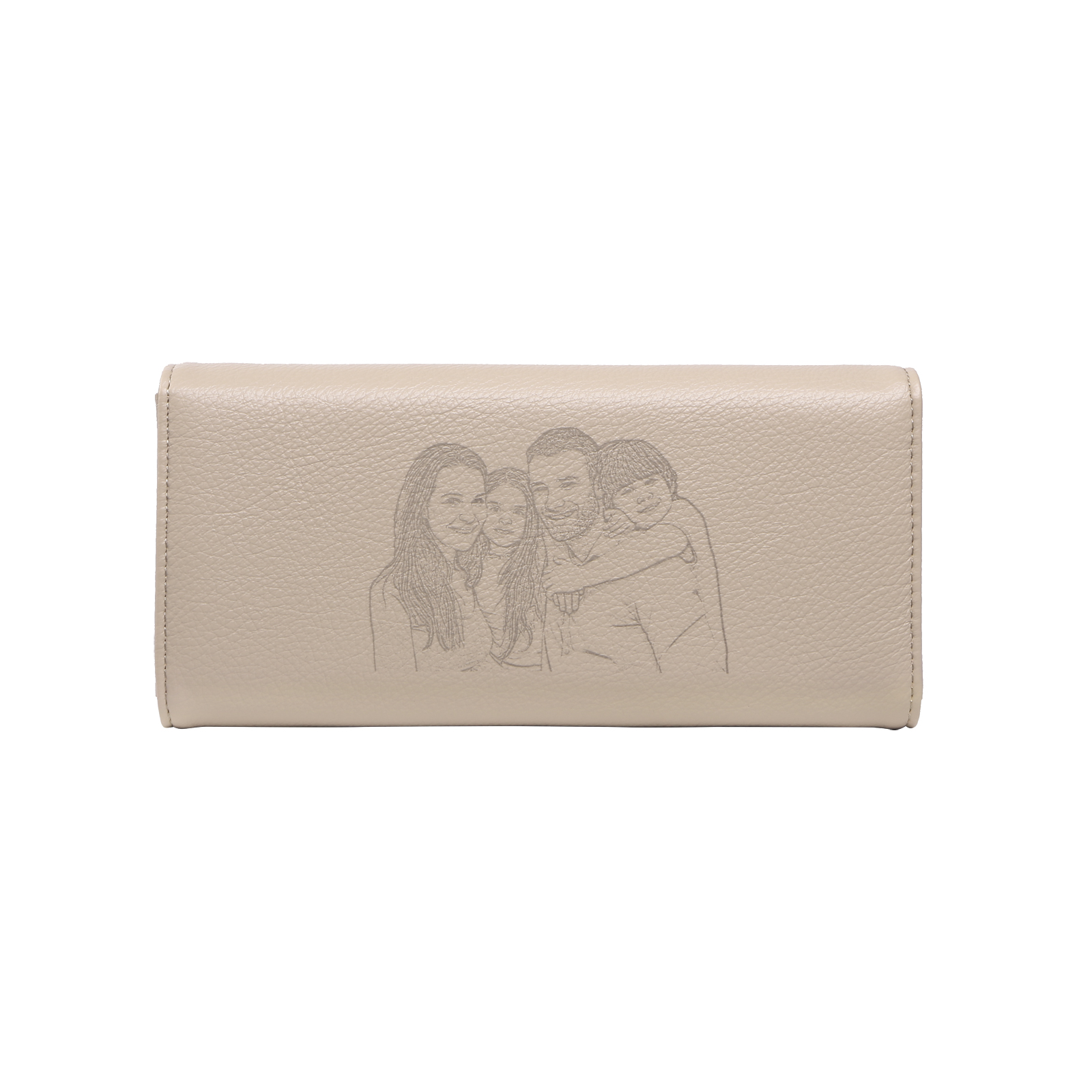 Personalised Leather Wallet Engraved Photo Long Wallet Folding Wallet With Gift Box For  Women