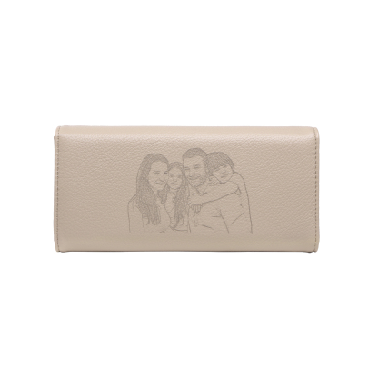 Custom Purse – Long Leather Wallet, Personalized Engraved Photo Wallet