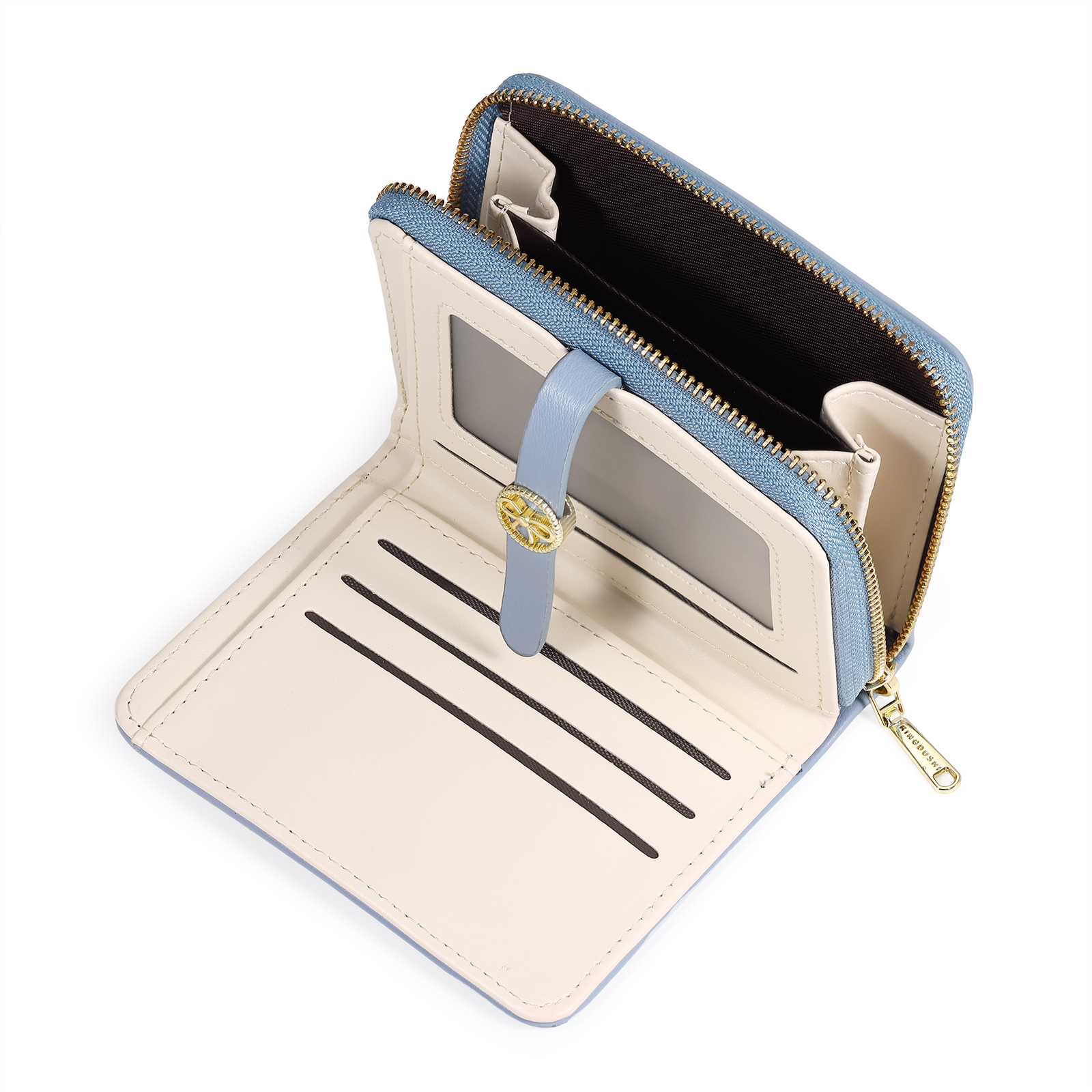 personalized Leather Wallet Engraved Photo Short Wallet, Custom Text Folding Wallet Gifts For Her | Jessemade