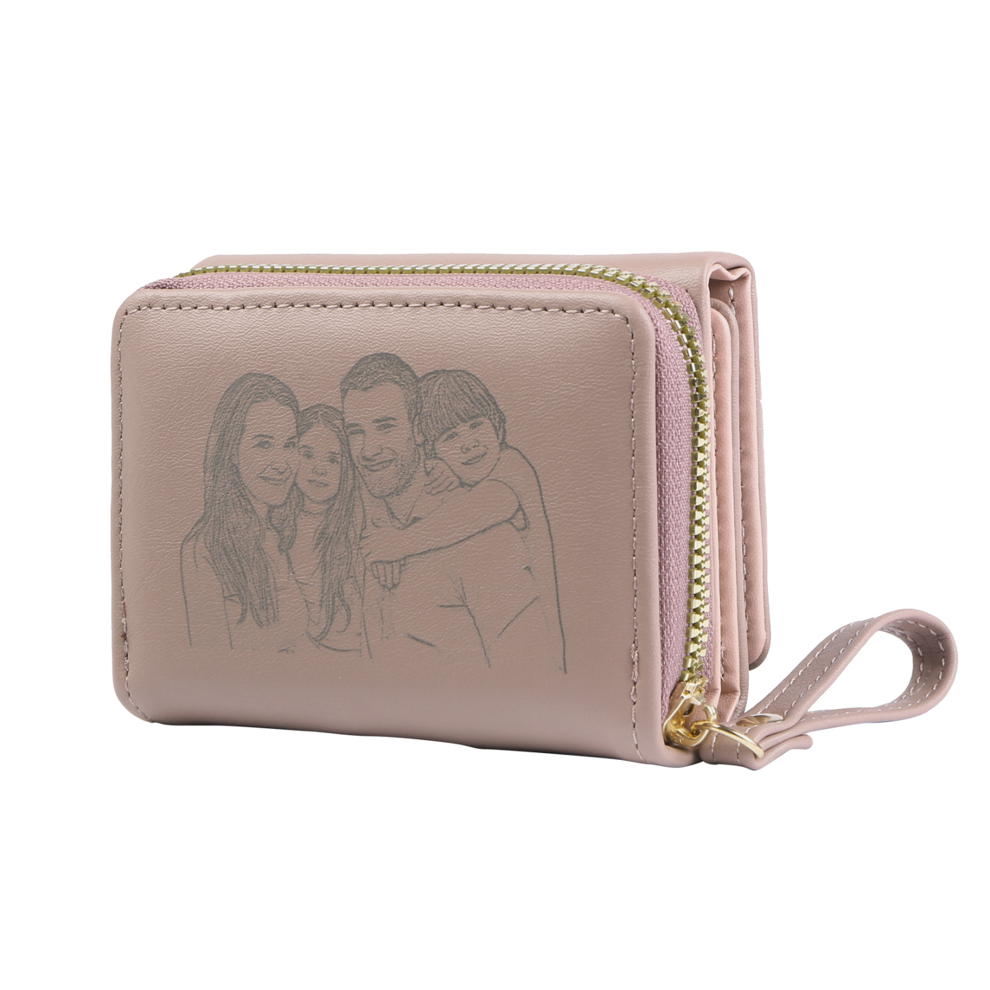 personalized PU Leather Short Wallet, Engrave Photo Folding Wallet Gifts For Her | Jessemade