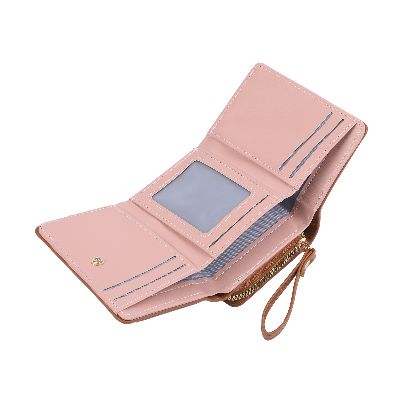 personalized PU Leather Short Wallet, Engrave Photo Folding Wallet Gifts For Her | Jessemade