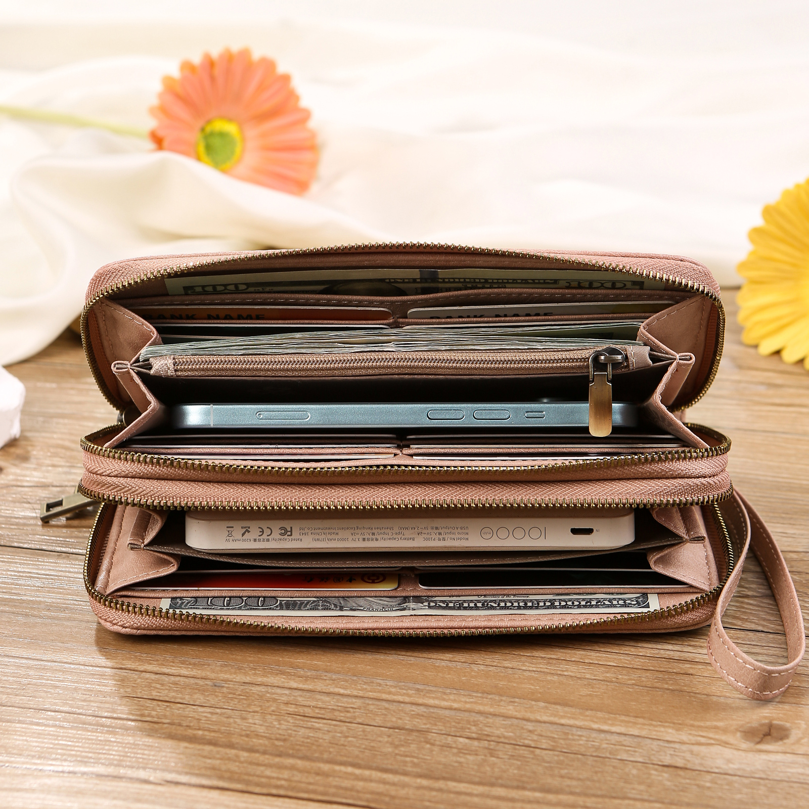 Personalized Women’s Wallet with Custom 1 Photo and 1 Text - "You Make My Heart Smile" Design, Valentine’s Day Gift for Her | Jessemade