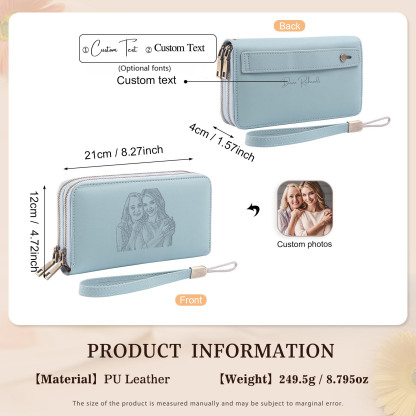 Personalized Women’s Wallet with Custom 1 Photo and 1 Text - Meaningful Gift for Her | Jessemade