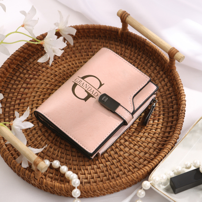 Personalized PU Leather Wallet with Photo & Name Engraving for Women | Lorajewel
