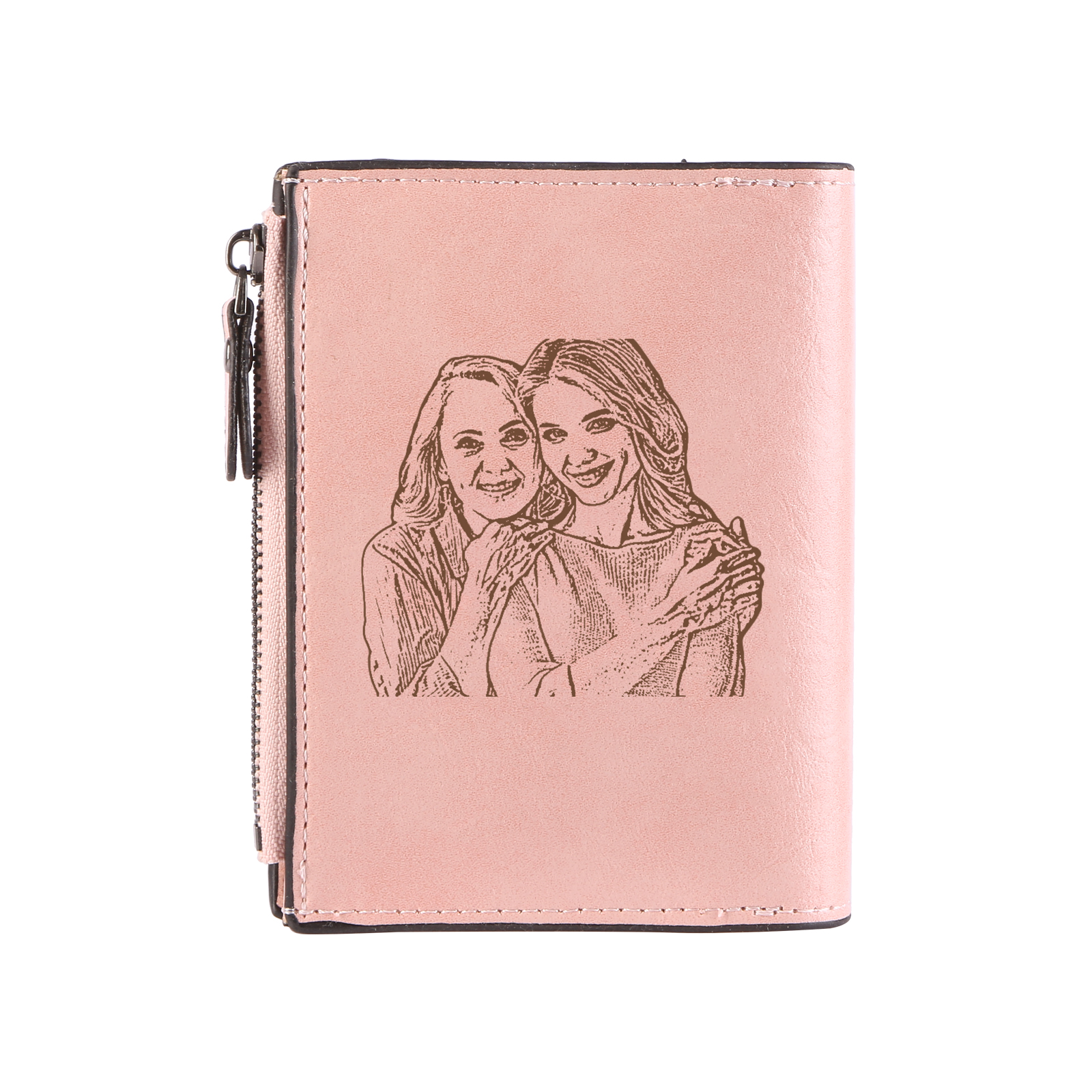 Personalized PU Leather Wallet with Photo & Name Engraving for Women | Lorajewel