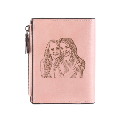 Personalized PU Leather Wallet with Photo & Name Engraving for Women | Lorajewel
