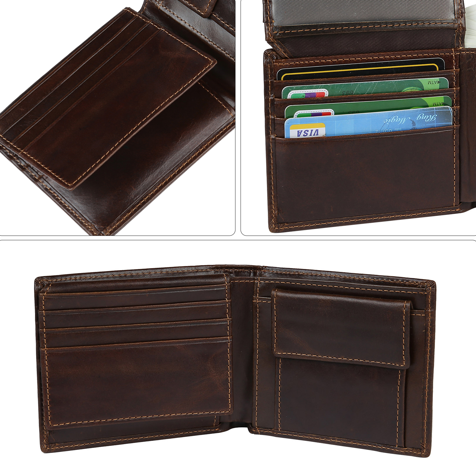 Personalized Leather Wallet for Men – Custom 1 Photo & 1 Name Engraving | Lorajewel