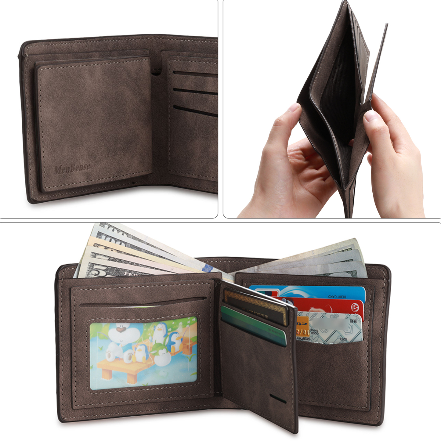 Personalized Leather Wallet for Men – Custom 1 Photo & 1 Name Engraving | Lorajewel