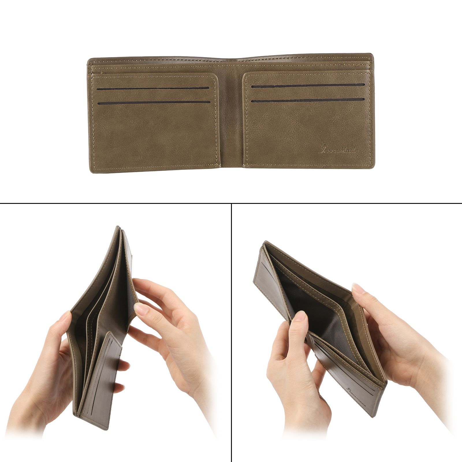 Personalized Leather Wallet for Men – Custom 1 Photo & 1 Name Engraving | Lorajewel