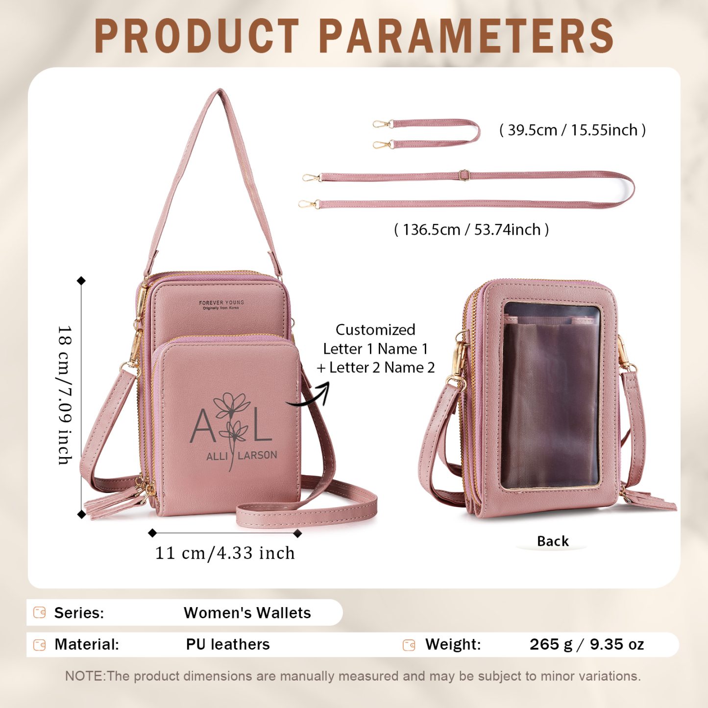 Personalized Crossbody Wallet – Women’s Purse with Name Customisation | Lorajewel