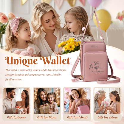 Personalized Crossbody Wallet – Women’s Purse with Name Customisation | Lorajewel