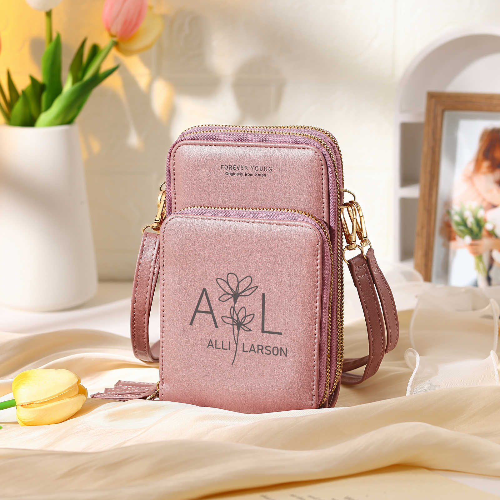 Personalized Crossbody Wallet – Women’s Purse with Name Customisation | Lorajewel