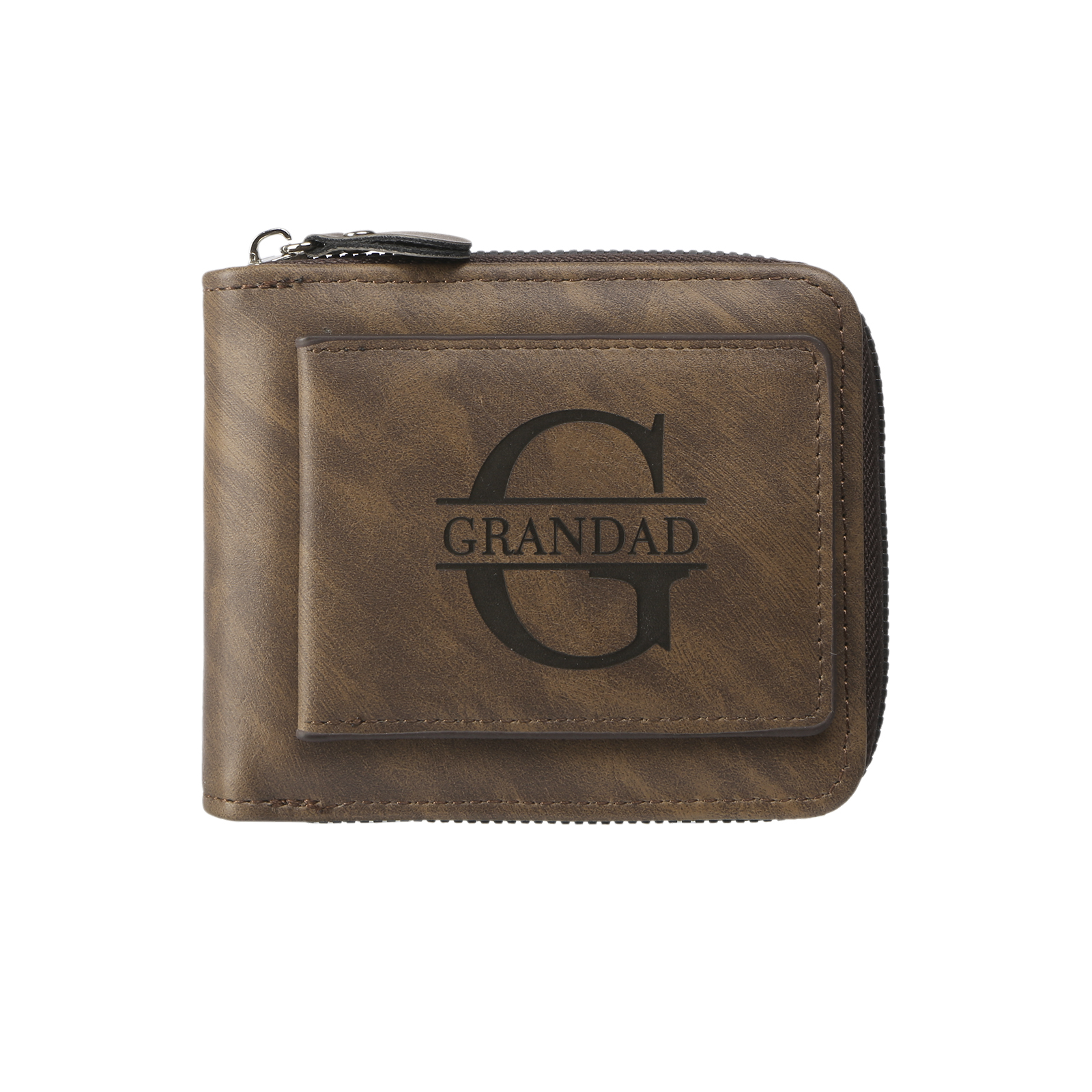 Personalized Leather Men's Wallet with Photo and Name Engraving – Gift for Dad/Husband | Lorajewel