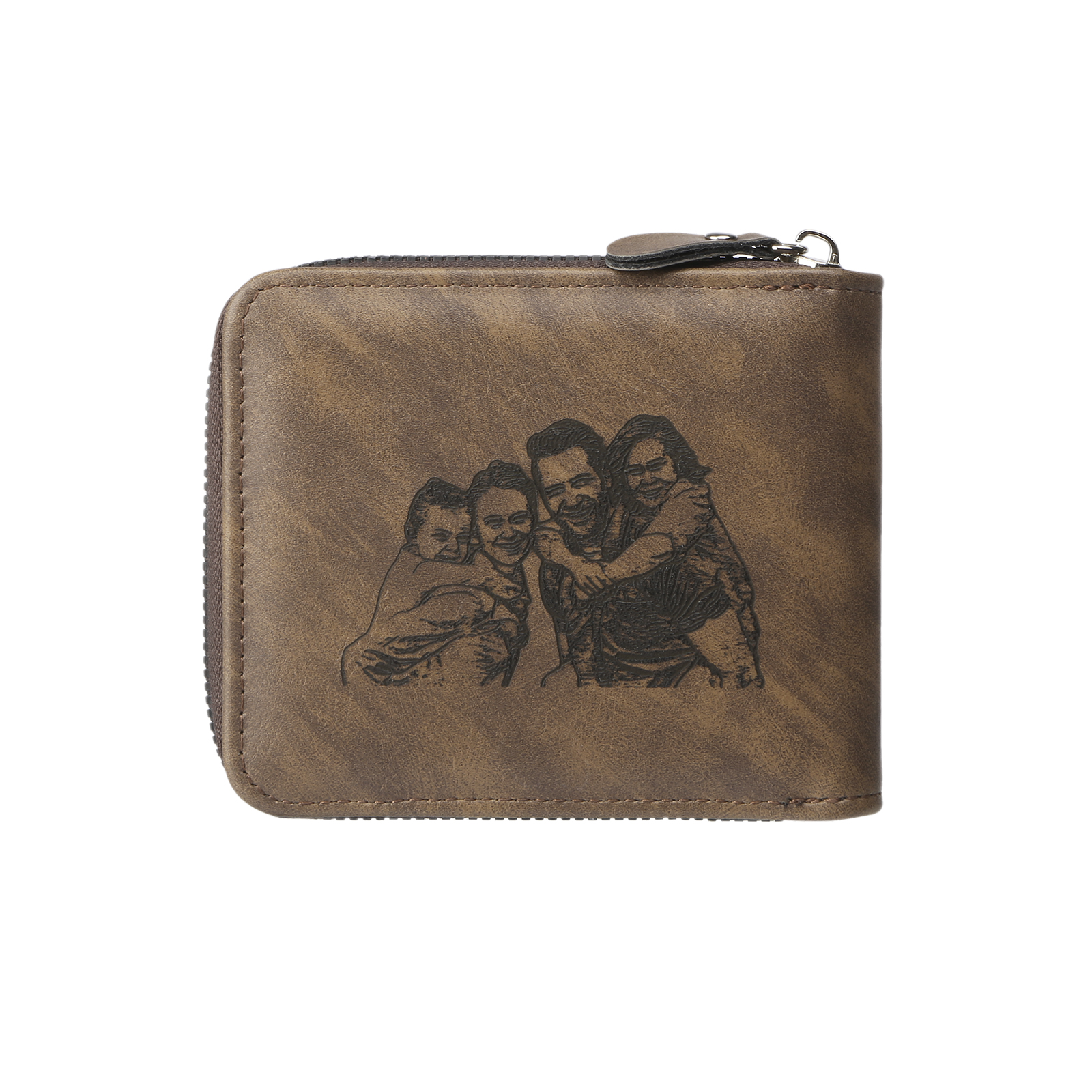 Personalized Leather Men's Wallet with Photo and Name Engraving – Gift for Dad/Husband | Lorajewel