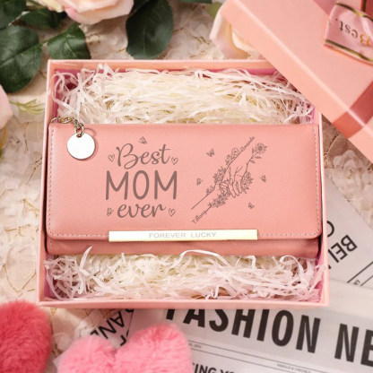 Purse 2 Names Personalized Folding Women's Wallet Gift for Mom | Lorajewel