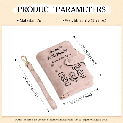 Personalized Women Leather Wallet Purse With Custom 3 Kids And Pet Name –You Are The Mom Everyone Wishes They Had- Mothers Day Presents For Mom | Lorajewel
