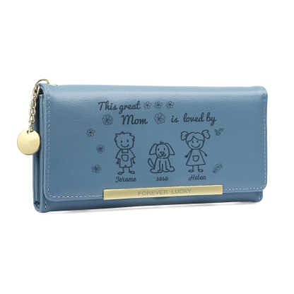 Personalized Women Leather Wallet Purse With Custom 3 Kids And Pets Names –“This Great Mom Is Loved By' - Mother's Day Presents For Mom | Lorajewel