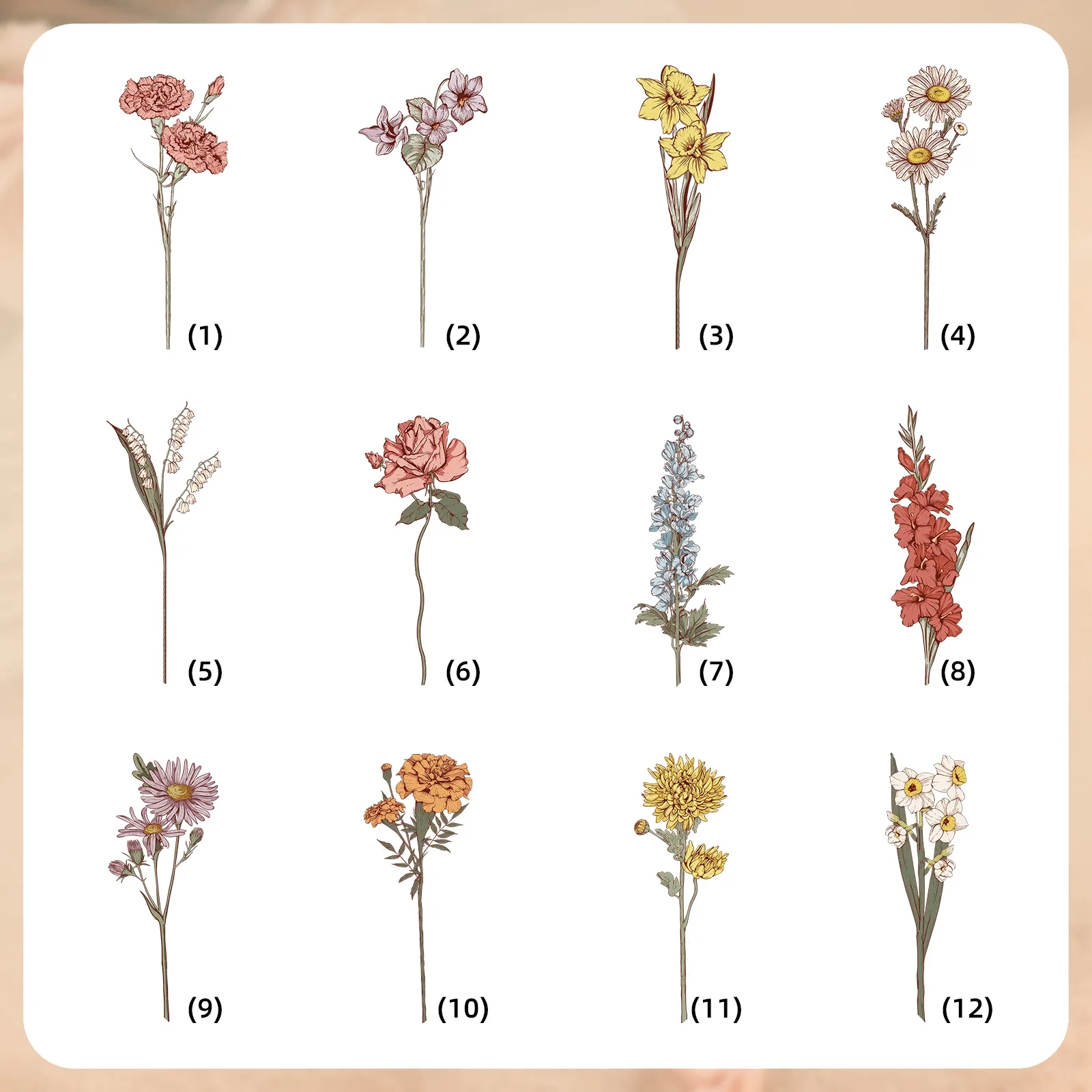 Custom Purse-Personalized Birthflower & Name PU Leather Women's Zipper Wallet Gift For Her