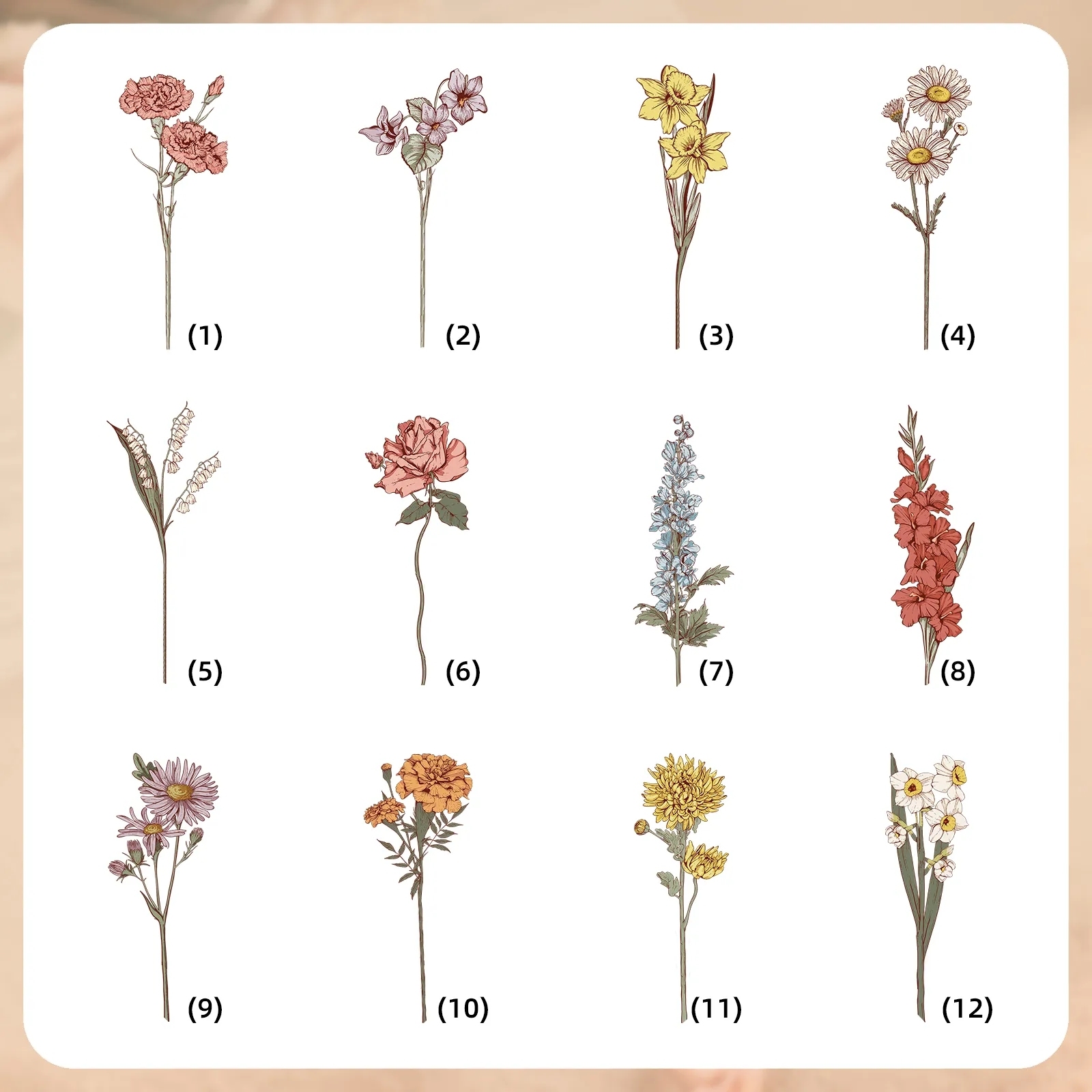 Custom Purse-Personalized Birthflower & Name PU Leather Women's Zipper Wallet Gift For Her