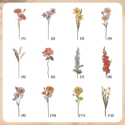 Custom Purse-Personalized Birthflower & Name PU Leather Women's Zipper Wallet Gift For Her