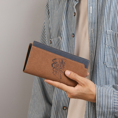 Personalized Men's Long Wallet – Custom Photo and Name Engraving with RFID Protection | Lorajewel