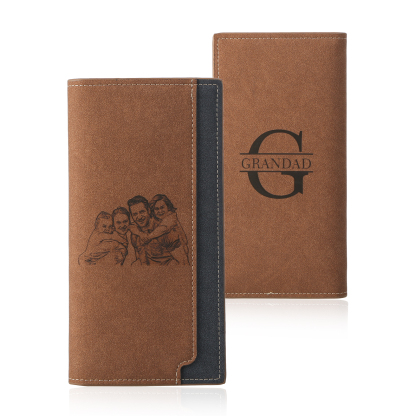 Personalized Men's Long Wallet – Custom Photo and Name Engraving with RFID Protection | Lorajewel