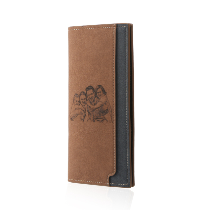 Personalized Men's Long Wallet – Custom Photo and Name Engraving with RFID Protection | Lorajewel