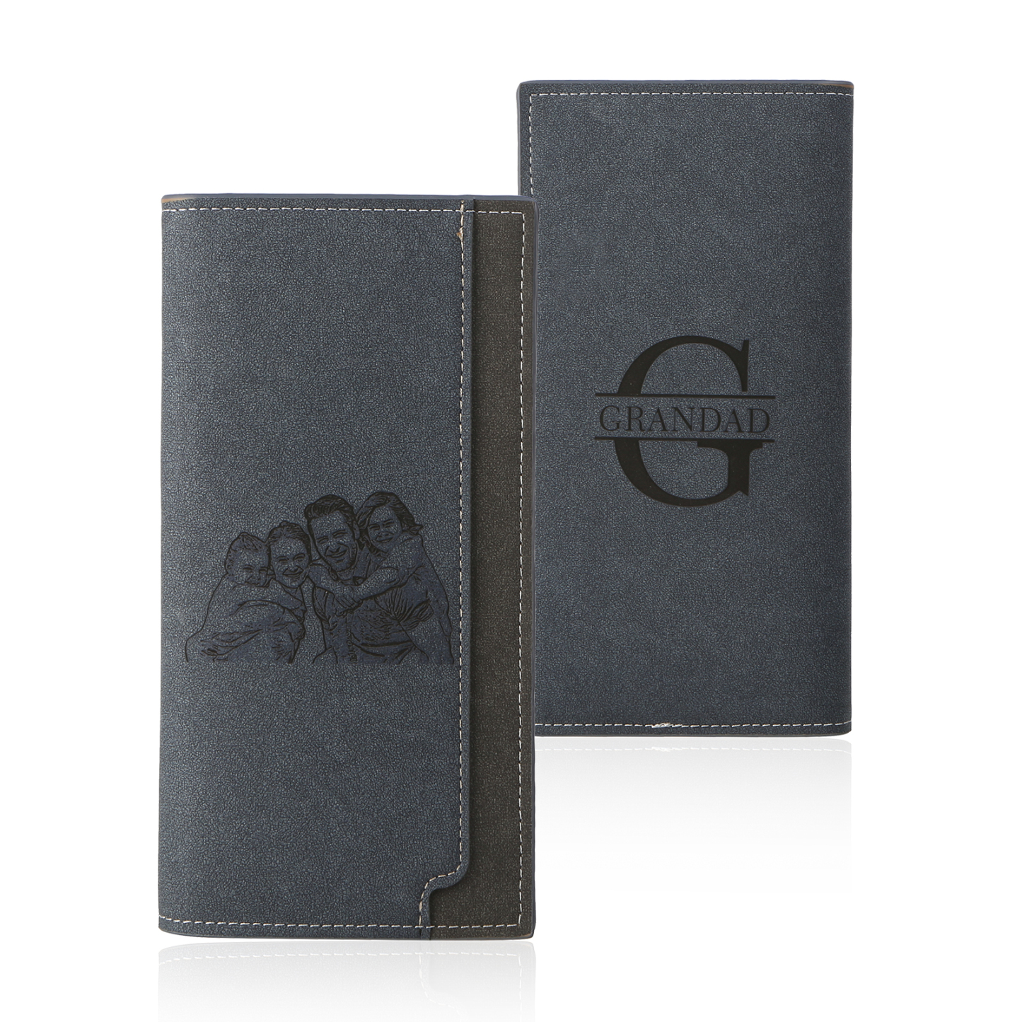 Personalized Men's Long Wallet – Custom Photo and Name Engraving with RFID Protection | Lorajewel