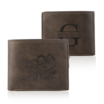 Custom Men’s Wallet – Short Bifold Style with Photo & Name Personalisation + RFID Blocking | Lorajewel