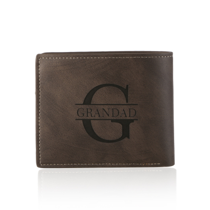 Custom Men’s Wallet – Short Bifold Style with Photo & Name Personalisation + RFID Blocking | Lorajewel