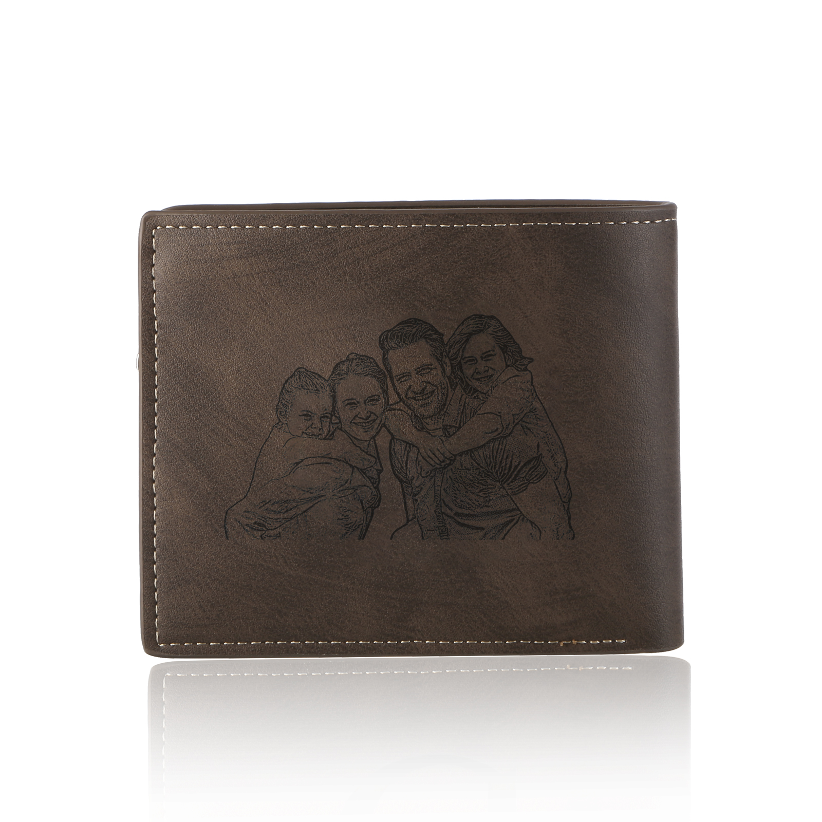 Custom Men’s Wallet – Short Bifold Style with Photo & Name Personalisation + RFID Blocking | Lorajewel