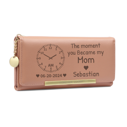 Personalized Women's Wallet with Custom Photo  – PU Leather Ladies Purse in Blue & Pink & Yellow Mother's Day Gift for Mom/Nan | Lorajewel