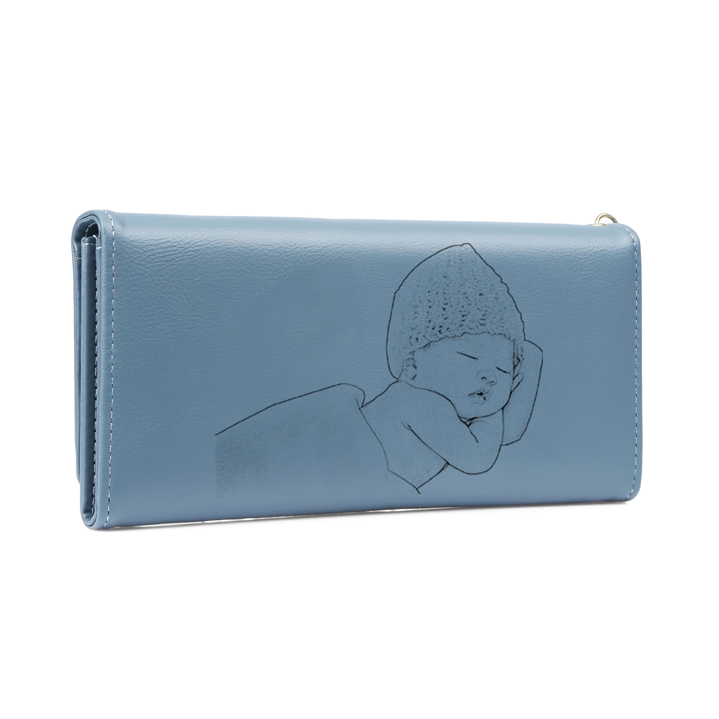 Personalized Women's Wallet with Custom Photo  – PU Leather Ladies Purse in Blue & Pink & Yellow Mother's Day Gift for Mom/Nan | Lorajewel