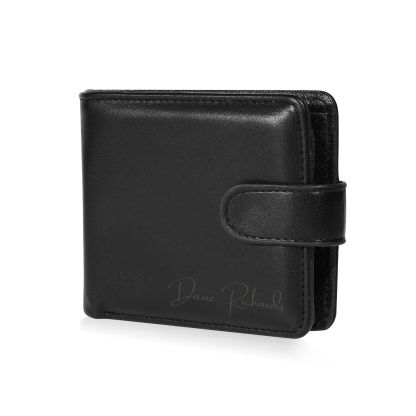 Personalized Wallet for Men with Name & Photo – Premium PU Leather Wallet with Coin Pouch – Ideal Father’s Day Gift | Lorajewel