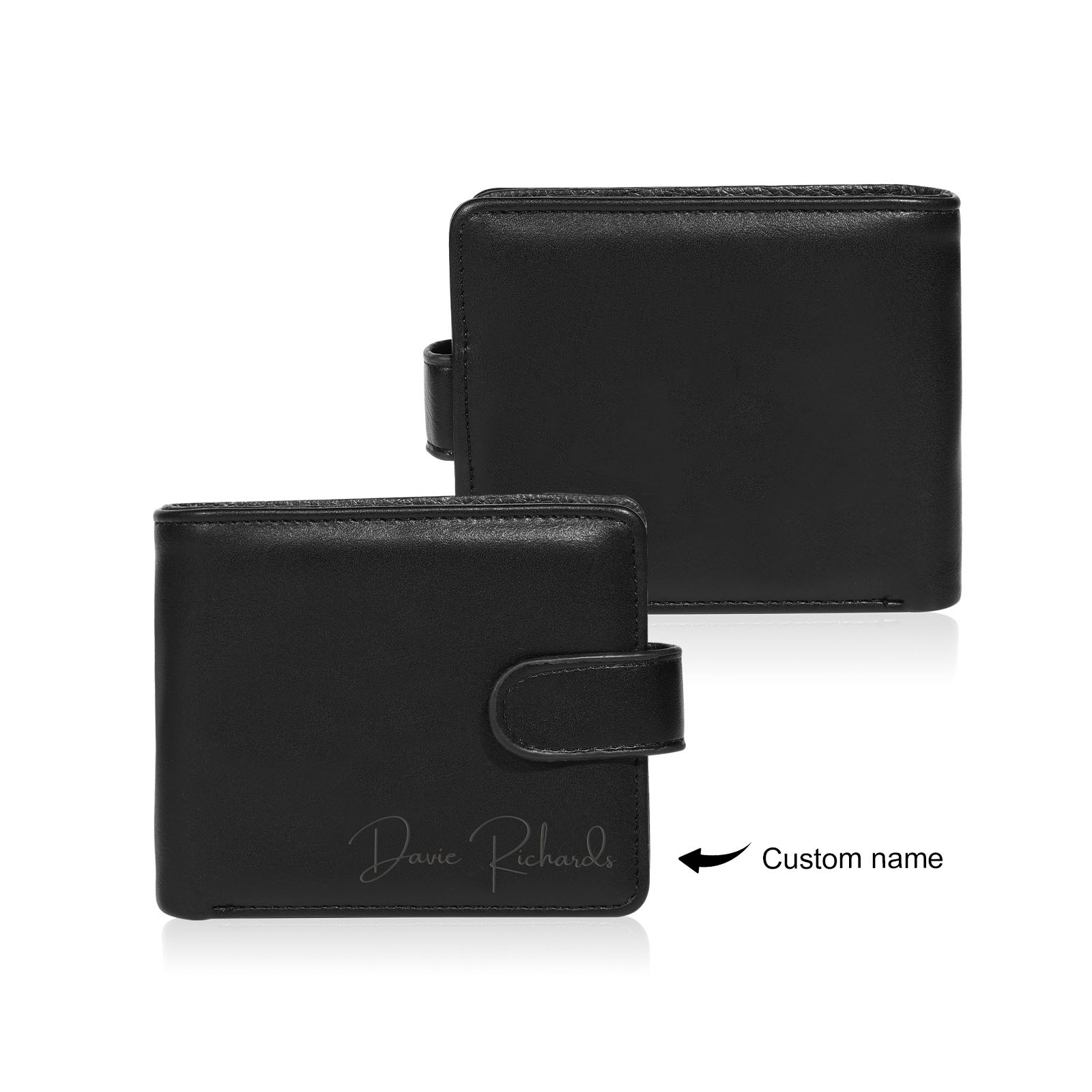 Personalized Wallet for Men with Name – Premium PU Leather Wallet with Coin Pouch – Ideal Father’s Day Gift | Lorajewel