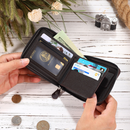 Personalized Wallet for Men with Name & Photo – Elegant Men's Gift for Father's Day, Birthday, or Anniversary | Lorajewel