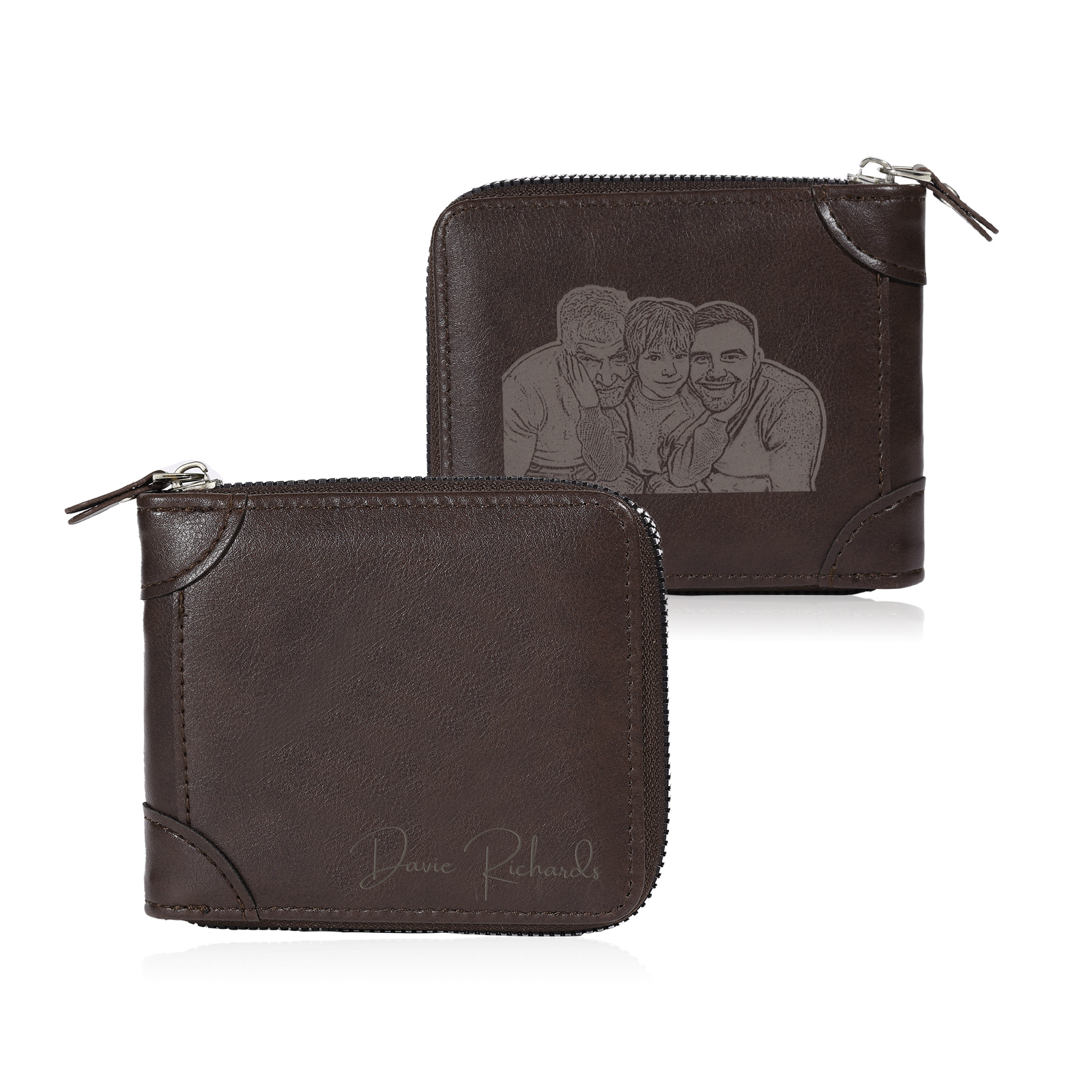 Personalized Wallet for Men with Name & Photo – Elegant Men's Gift for Father's Day, Birthday, or Anniversary | Lorajewel