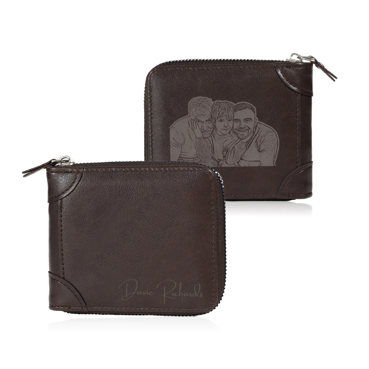 Personalized Wallet for Men with Name & Photo – Elegant Men's Gift for Father's Day, Birthday, or Anniversary | Lorajewel