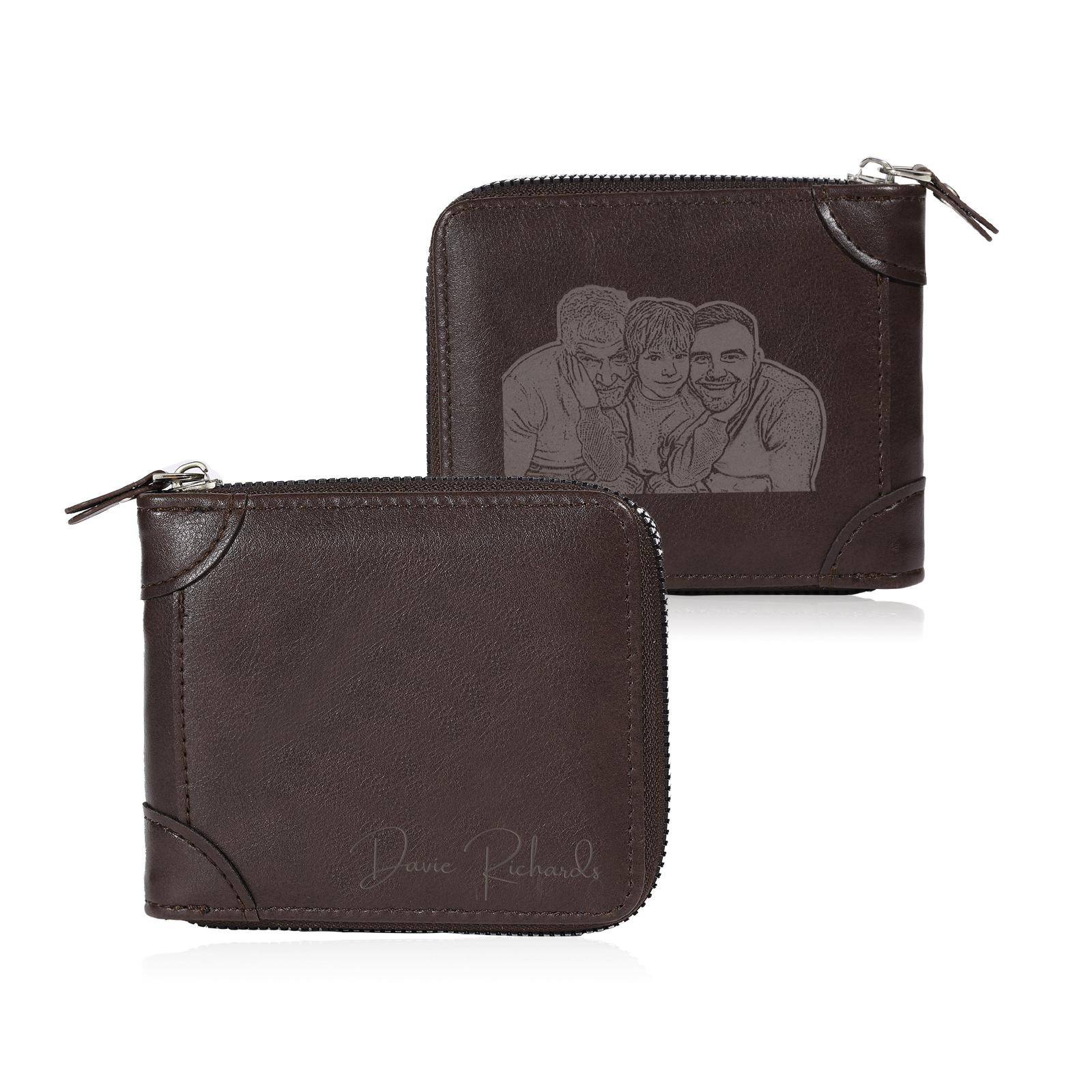 Personalized Wallet for Men with Name & Photo – Elegant Men's Gift for Father's Day, Birthday, or Anniversary | Lorajewel