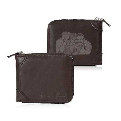 Personalized Wallet for Men with Name & Photo – Elegant Men's Gift for Father's Day, Birthday, or Anniversary | Lorajewel