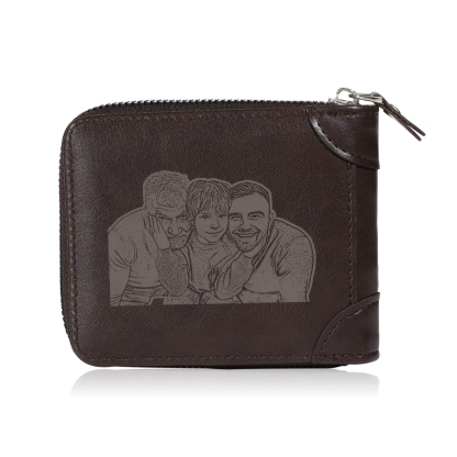 Personalized Wallet for Men with Name & Photo – Elegant Men's Gift for Father's Day, Birthday, or Anniversary | Lorajewel