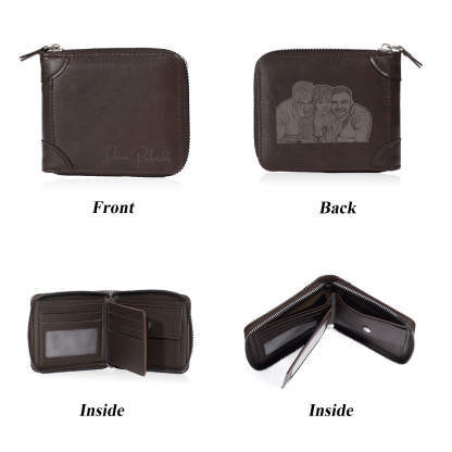 Personalized Wallet for Men with Name & Photo – Elegant Men's Gift for Father's Day, Birthday, or Anniversary | Lorajewel